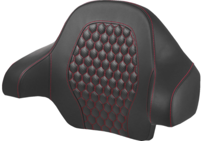 Tour Pack Backrest Pad - Saddlemen - Honeycomb - Red Stitching - FL '14-'24