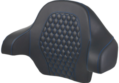 Tour Pack Backrest Pad - Saddlemen - Honeycomb - Blue Stitching - FL '14-'24