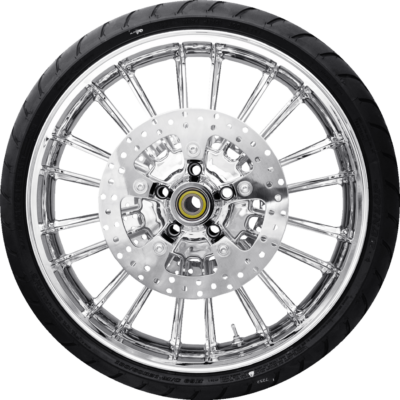 Wheel - Front - Coastal Moto - Atlantic - 11.8" Rotors - with ABS - Chrome - 21" x 3.5" - Dunlop American Elite 130/60B21 Tire - Bias Belted