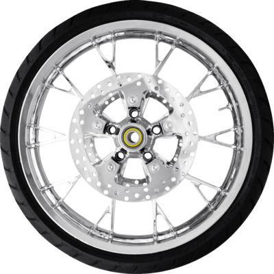 Wheel - Front - Coastal Moto - Marlin - 11.8" Rotors - with ABS - Chrome - 21" x 3.5" - Dunlop American Elite 130/60B21 Tire - Bias Belted