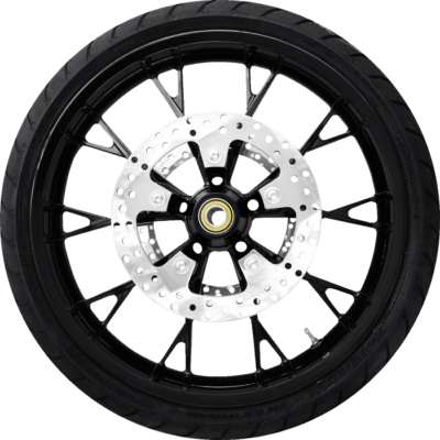 Wheel - Front - Coastal Moto - Marlin - 11.8" Rotors - with ABS - Black - 21" x 3.5" - Dunlop American Elite 130/60B21 Tire - Bias Belted