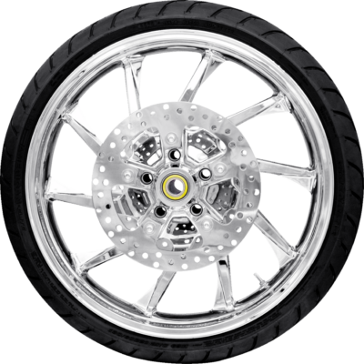 Wheel - Front - Coastal Moto - Hurricane - 11.8" Rotors - with ABS - Chrome - 21" x 3.5" - Dunlop American Elite 130/60B21 Tire - Bias Belted