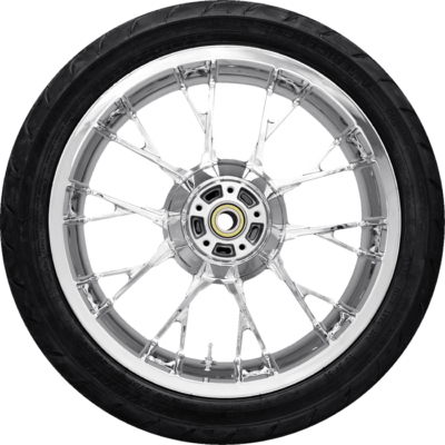 Wheel - Rear - Coastal Moto - Marlin - Single Disc - with ABS - Chrome - 18" x 5.5" - Dunlop American Elite 180/55B18 Tire - Bias Belted