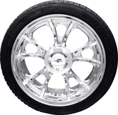 Wheel - Rear - Coastal Moto - Largo - Single Disc - without ABS - Chrome - 18" x 7" - Falken Azenis 215/45ZR18 Tire - Radial - Trike