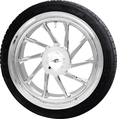 Wheel - Right Rear - Coastal Moto - Hurricane - Single Disc - without ABS - Chrome - 18" x 7" - Falken Azenis 215/45ZR18 Tire - Radial - Trike