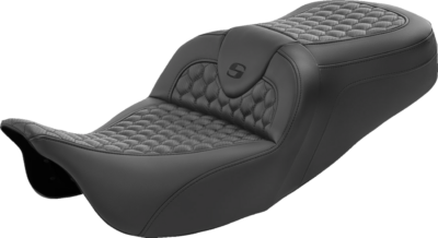 Seat - Saddlemen - RoadSofa - Honeycomb - Black Stitching - without Backrest - FL '08-'23