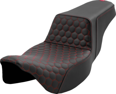 Seat - Saddlemen - Step-up - Honeycomb - Red Stitching - Extended Reach - without Backrest - FL '08-'23