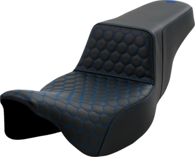 Seat - Saddlemen - Step-up - Honeycomb - Blue Stitching - Extended Reach - without Backrest - FL '08-'23