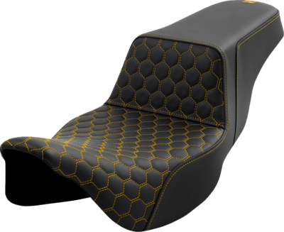 Seat - Saddlemen - Step-up - Honeycomb - Gold Stitching - Extended Reach - without Backrest - FL '08-'23