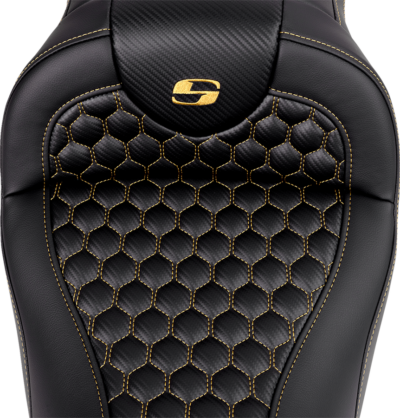 Seat - Saddlemen - RoadSofa - Honeycomb - Gold Stitching - without Backrest - FLH/FLT '08-'23