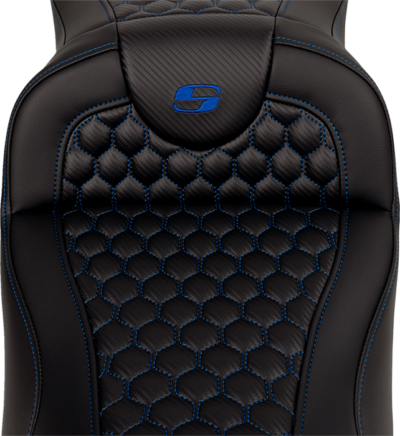 Seat - Saddlemen - RoadSofa - Honeycomb - Blue Stitching - Extended Reach - without Backrest - FLH/FLT '08-'23