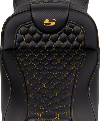 Seat - Saddlemen - RoadSofa - Honeycomb - Gold Stitching - Extended Reach - without Backrest - FLH/FLT '08-'23