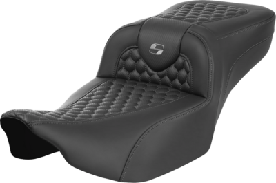 Seat - Saddlemen - RoadSofa - Honeycomb - Dark Gray Stitching - Extended Reach - without Backrest - FLTR/FLHX '23-'24