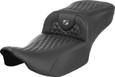 Seat - Saddlemen - RoadSofa - Honeycomb – Silver Stitching – Extended Reach – without Backrest – FLTR/FLHX ’23-’24