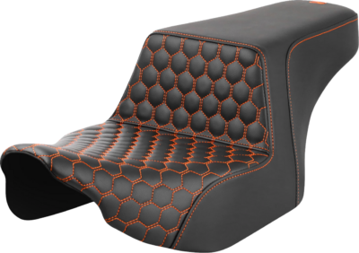 Seat - Saddlemen - Step-up - Honeycomb - Orange Stitching - without Backrest - FL '23-'24