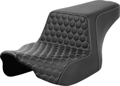 Seat - Saddlemen - Step-up - Honeycomb - Silver Stitching - without Backrest - FL '23-'24