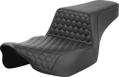 Seat - Saddlemen - Step-up - Honeycomb - Gray Stitching - Extended Reach - without Backrest - FL '23-'24