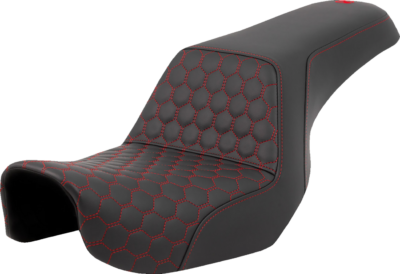 Seat - Saddlemen - Step-up - Honeycomb - Red Stitching - without Backrest - Dyna '06-'17