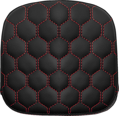 Sissy Bar Pad - Saddlemen - Gravestone - Honeycomb - Short - Red Stitching - 7.5" x 7.5"