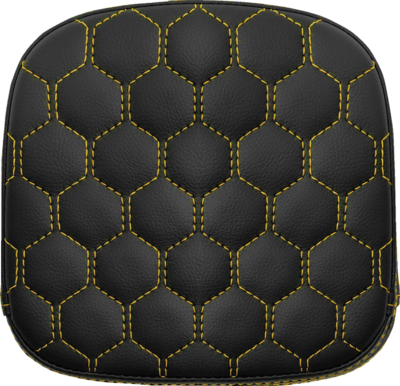 Sissy Bar Pad - Saddlemen - Gravestone - Honeycomb - Short - Gold Stitching - 7.5" x 7.5"