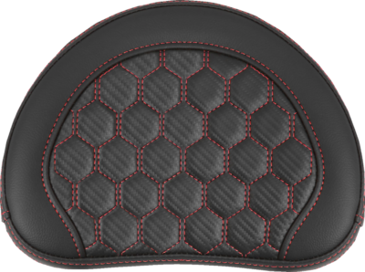 Sissy Bar Pad - Saddlemen - RoadSofa - Honeycomb - Contour - Red Stitching - 10" x 8"