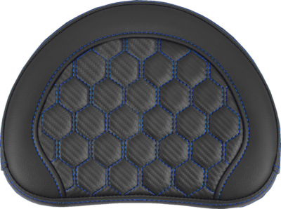 Sissy Bar Pad - Saddlemen - RoadSofa - Honeycomb - Contour - Blue Stitching - 10" x 8"