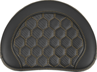 Sissy Bar Pad - Saddlemen - RoadSofa - Honeycomb - Contour - Gold Stitching - 10" x 8"