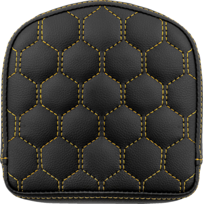 Sissy Bar Pad - Saddlemen - RoadSofa - Honeycomb - Short - Gold Stitching - 6.5" x 6.5"