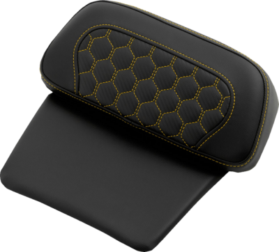 Chopped Tour Pak Pad - Saddlemen - Honeycomb - Gold Stitching - FLH/FLT '14-'24